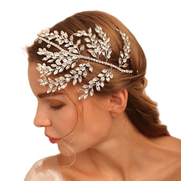 BERYUAN Bridal Rhinestone Wedding Hair Accessory Crystal Bridal Hair Accessories for Women and Girls (Gold)