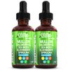 Organic Mullein Liquid Drops With Chlorophyll for Lung Detox Plus Irish Sea Moss, Spirulina, Licorice, Tart Cherry, Lobelia, Motherwort, And Elderberry For Men Women Health Supplement Vitamin (2)