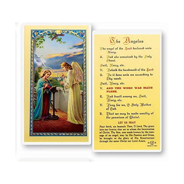 WJ Hirten E24-277 The Angelus, Clear Holy Cards