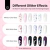 beetles Gel Polish 6Pcs Heart Star Reflective Glitter Gel Top Coat Set, Clear Pink Color Spring Pastel Gel Nail Polish No Wipe Top Coat Long Lasting Highly Shine Soak Off Uv Gel Art