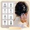 inSowni 8 Pieces Silver Metal Retro Ancient Asian Chinese Traditional Hanfu Hair Sticks with Flower Pendants Bohemian Long Hair Forks Bun Updo Holders Hairpins for Women Girls