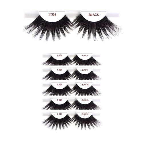 6packs Eyelashes - #301 Christina 100% Human Hair Fake Eyelashes