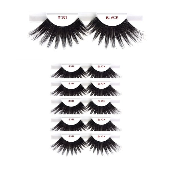6packs Eyelashes - #301 Christina 100% Human Hair Fake Eyelashes