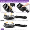 Suroseate Hair Brush, Detangler Hair Brushes for Women Men Kids Faster Blow Drying, Curved Vent Detangling Brush for Wet Dry Curly Straight Thick Thin Hair Adds Shine, Makes Hair Smooth (black)