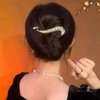 2pcs New Rhinestone One Word Hair Clips French Banana Clip Super Flash Twist Hairpin Non Slip Jaw Hair Claws Hair Accessories