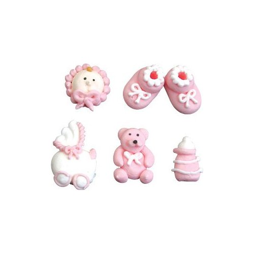Edible Baby Girl Royal Icing Set - 24 Pieces