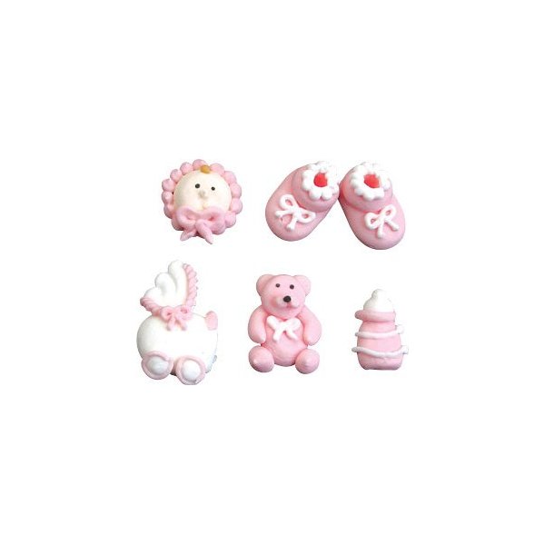 Edible Baby Girl Royal Icing Set - 24 Pieces