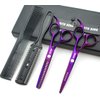 5.5 Inches Hair Scissors with Thinning Comb Hair Cutting Shears Thinning Shears Set for Professional and Personal (Violet)