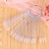 200 Pcs Oval Nail Swatch Sticks Fan-shaped Nail Polish Sample Sticks with Metal Split Ring for Nail Color Display, Clear