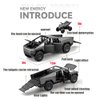 Cybertruck Toy Trucks Toy Cars with Motorcycle Diecast Metal Cybertruck Model Pickup Truck 1/32 Toy Sound and Light Effect Gift Age for 6 Year and Up
