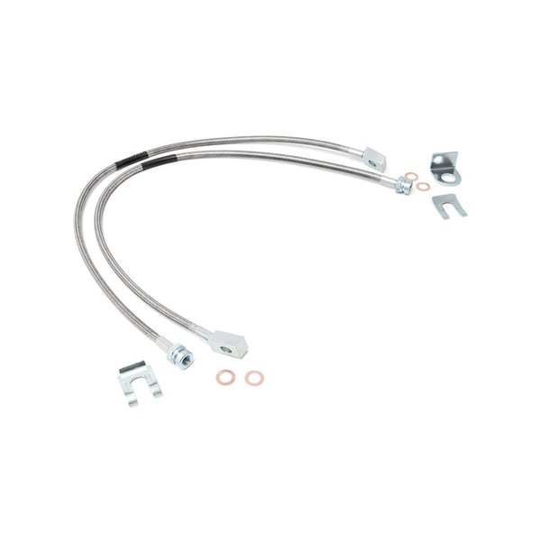 Rough Country Front Stainless Brake Lines for 87-06 Jeep TJ/YJ/XJ | 4-6" - 89702