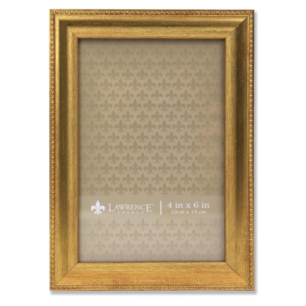 Lawrence Frames Classic Bead Picture Frame, 4x6, Gold