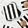 BLUE PANDA 150 Pack Black and White Paper Napkins - Disposable Striped Napkins for Birthday, Baby Shower, Graduation, 6.5x6.5 In
