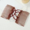 LOVEF 2 Pieces Stretchy Double Comb Hair Clip Adjustable Elastic Hair Comb No Crease Hair Pins Hair Accessories for Women Curly Thick Wavy Hair Ponytail