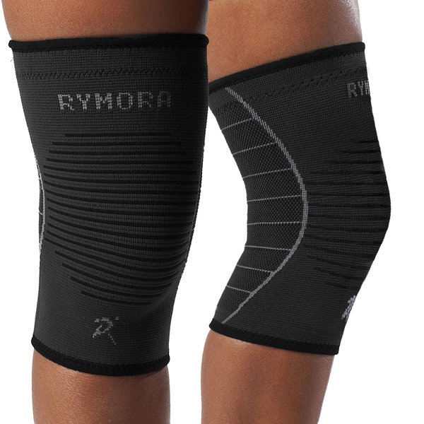 Knee Support Brace Compression Sleeves for Men and Women (Black) (Pair) [3XL] - for Ligament Injury, Joint Pain Relief, Running, Arthritis, ACL, MCL, Sport