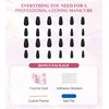 Black Press On Nails - Aegenacess Press On Nails Coffin, Matte Fake Nails with Glue Sticker, Press On Nails Long, Solid Color Stick On Nails in 12 Sizes, 24PCS Glue On Nails, Black Velvet