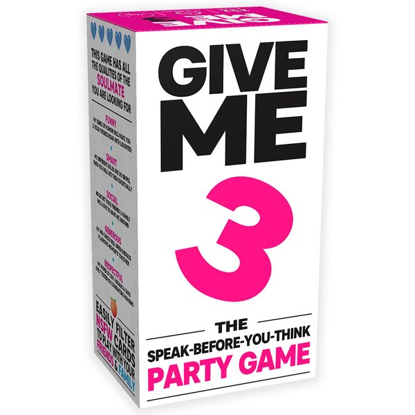 GIVE ME 3 - Fast Paced and Hilarious 10 Second Rule Adult Party Games | 2+ Players | Card Game for Adults | Travel Game | Board Game for Parties and Game Nights