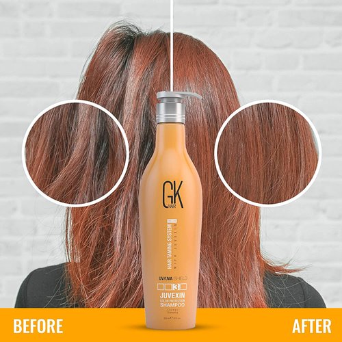 GK HAIR Global Keratin Colored Shield Shampoo (22 Fl Oz/650ml) - Deep Cleansing Moisturizing Heat Protection for Color Treated Dry Damaged Curly Frizzy HAIR - Sulfate Free