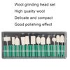Haosie 12PCS Wool Felt for Women Nail Grinding Polishing, Nail Drill Bits Set Accessory, Polishing Buffing Wheel, File Heads Tools