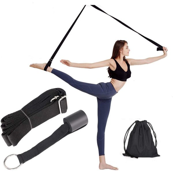 portzon Adjustable Leg Stretcher Lengthen Ballet Stretch Band - Easy Install on Door Flexibility Stretching Leg Strap Great Cheer Dance Gymnastics Trainer Stretching Equipment Taekwondo Training