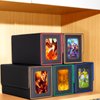 MBVVLZJVN MTG Deck Box Commander Deck Box 3-in-1 Deck Storage Case, 4 Dividers, PU Leather Card Deck Box for MTG Commander TCG CCG, Black-Red