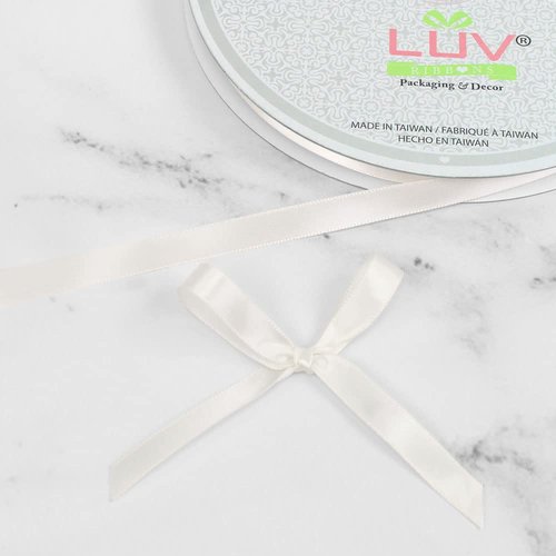 Creative Ideas PSF0308-028 Solid Satin Ribbon, 3/8" by 100 yd, Antique White