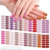 WOKOTO 20 Sheets Solid Pink Full Nail Polish Stickers False Nail Design Stickers Glitter Pink Gradient Nail Stickers Full Nail Wraps For Women Girls Nails Stick On Nail Polish Strips Nail Gel Stickers
