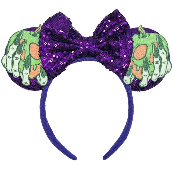 ZHENNAN Mouse Ears Headbands for Women, Glitter Evil Queen Poison Apple Bows Ears Headbands, Poison Apple Costume Cartoon Themed Events Birthday Party Decorations Hair Accessoires