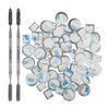 DanziX 70Pcs Metal Stickers for magnetic palette, Palette Empty Eyeshadow Makeup Palette + 2 Depotting Spatula (35Pcs Round + 35Pcs Square)