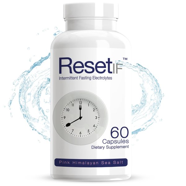 ResetIF Intermittent Fasting, Keto Energy Electrolytes, Pink Himalayan Sea Salt, Green Tea & Green Coffee Extracts, B Complex, Zinc, 72 Trace Minerals