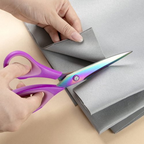JYTUUL 3PCS Purple Craft Scissors, Sharp Tailor Scissors, Titanium Blades Shears Rubber Soft Grip Handle, Multi-Purpose Fabric Scissors for Adults, Office, Sewing, School and Home Using