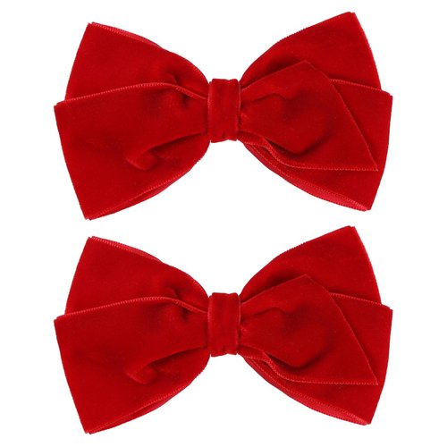 Red Velvet Ribbon Hair Bow Clips 4" Christmas Valentines New Year Gift Fall Alligator Barrettes Hair Pins Party Dress outfit Decor Accessory for Teen Toddler Girls Kids Women