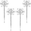 OIIKI Bridal Bobby Pins Decorative Rhinestone Hair Pins Clip 4pcs, Silver Crystal Flower Hairpin Bling Elegant Hair Accessories for Bridal Bride Wedding Women Girls