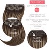 Loxxy Seamless Extensions Clip in Human Hair Ombre Dark Brown Fading to Chestnut Brown and Dark Brown Natural Remy Hair Extensions Clip in Human Hair With PU Weft Invisible 7PCS 110G 14Inch
