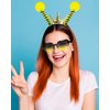 Dolkoic Bee Bopper Antenna Headband Bee Tentacle Hair Bands and Sunglasses for Halloween Bumble Bee Birthday Themed Party Costume Cosplay Party Favors