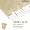 Lacer Hair Extensions Real Human Hair Tape in Platinum Blonde Seamless Double Sided Straight Natural Thick Hair Extensions Human Hair for Women 18 Inch 20pcs 50g