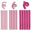 Expressions 18pc Flexible Curling Rods Pink Hair Curlers for Women In Assorted Sizes - Curly Hair Products For Spiral Curls & Waves| Classic Hair Roller Set, Volumizing Heatless Curler Value Pack