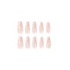 Foccna Butterfly Fake Nails, Artificail Extra Long Press on Nails, Glitter Acrylic Pink Full Cover Fake Nails with Design Nail Tips for Women&Girls, 24PCS