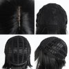 SYXLCYGG Bob Wig Black Short Wigs Flame Retardant 10" Straight Womens Synthetic Hair Wig With Bangs Girl Cosplay Party White Women Daily(Free Wig Cap)