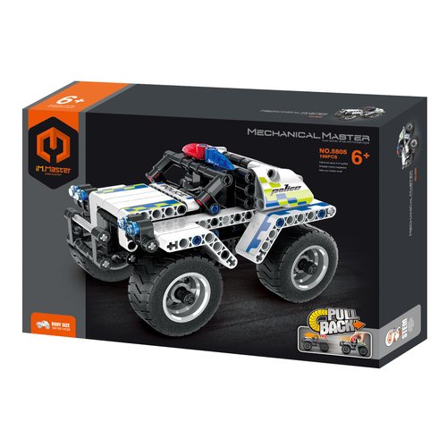Dakott STEM Car Toy Building Toy Gift for Age 6+, Pull-Back Police Car Building Block Take Apart Toy, 199 Pcs DIY Building Kit, Learning Engineering Construction Toys