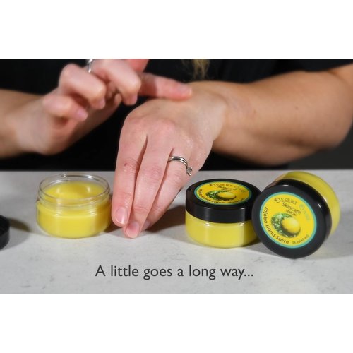 Desert Oasis Skincare Lemon Jojoba Oil Hand Salve. With over 50% Jojoba Oil. All Natural with Beeswax and Avocado Oil and lavender Oil. Naturally Moisturizing. (2 oz/60 gm)