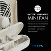 O2COOL Treva 5 Inch Battery Powered Fan Portable Desk Fan 2 Cooling Speeds with Compact Folding & Tilt Design Small Fan Cubicle Accessories Mini Fan Portable (Grey)