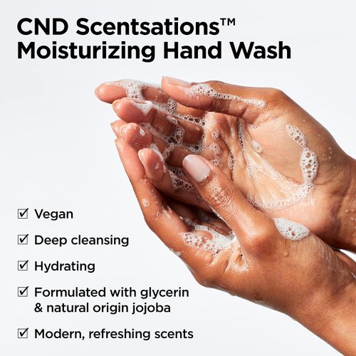 CND Scentsations Liquid Hand Wash, Vegan Moisturizing Deep Cleanser, Formulated with Glycerin & Jojoba Oil, Jasmine & Cedarwood, 13.2 fl. oz