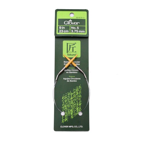 Bamboo Circular Knitting Needles "Takumi", 9-Inch Size 5 (3016/9-05)