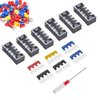73Pcs(6Sets) Terminal Block Set, 6Pcs 4 Positions 600V 15A Dual Row Screw Terminal Strip Block + 6Pcs Pre-Insulated Terminals Barrier Strip + 60Pcs Insulated Fork Wire Connector by CGele…