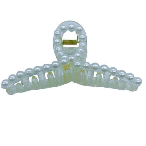 Lomjuytg 4PCS Pearl Hair Clip for Women, for Thick and Thin Hair Multi-Styles Non-slip Strong Hold jaw clips, Pearl Hair Accessories for Women Styling and Weddings