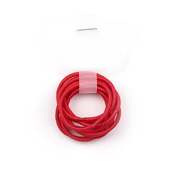 La Tartelette 2.4 cm Elastic Bands Hair Ties Children Rubber hair headbands - 100 Pcs (Red)