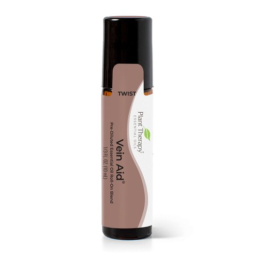 Plant Therapy Vein Aid Essential Oil Blend Pre-Diluted Roll-On 10 mL (1/3 oz) 100% Pure, Therapeutic Grade