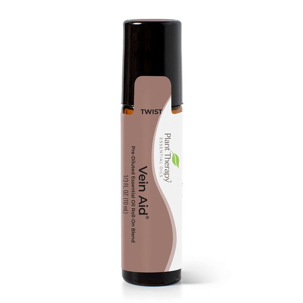Plant Therapy Vein Aid Essential Oil Blend Pre-Diluted Roll-On 10 mL (1/3 oz) 100% Pure, Therapeutic Grade