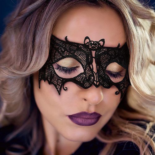 Halloween Black Bat Headband and One Bat Masquerade Mask for Women Bat Halloween Dress Up Costume Accessories